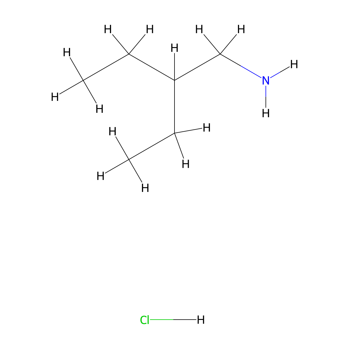 2-Ethylbutylamine hydrochloride molecular structure, CAS 1387445-54-6