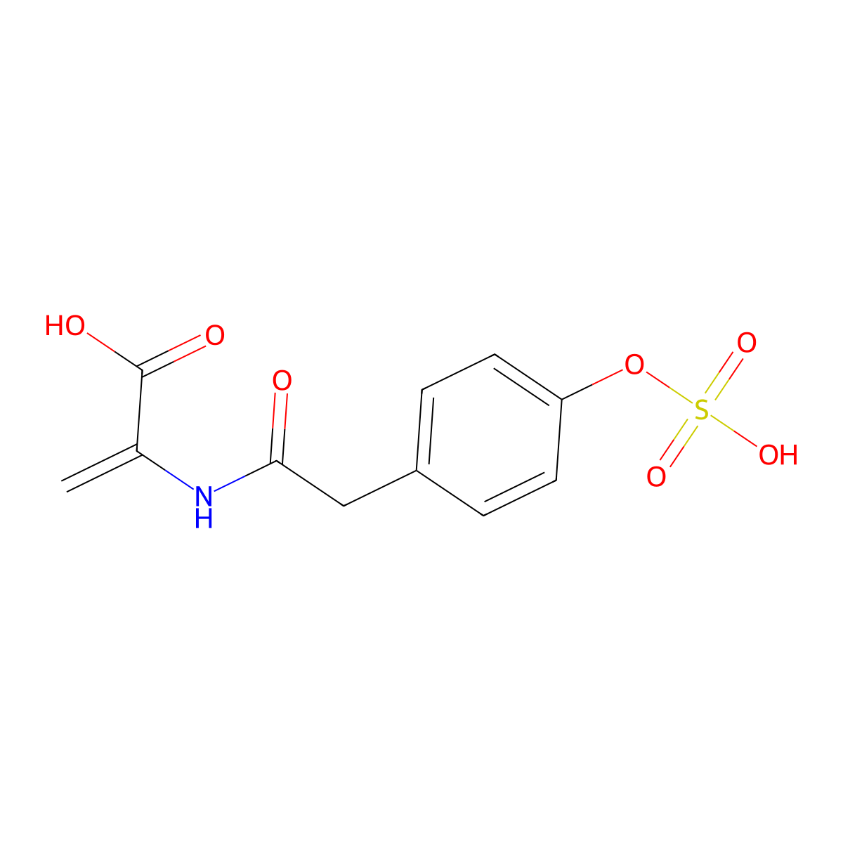 4-Sulfoxyphenylacetyl dehydroalanine molecular structure, CAS 138748-39-7