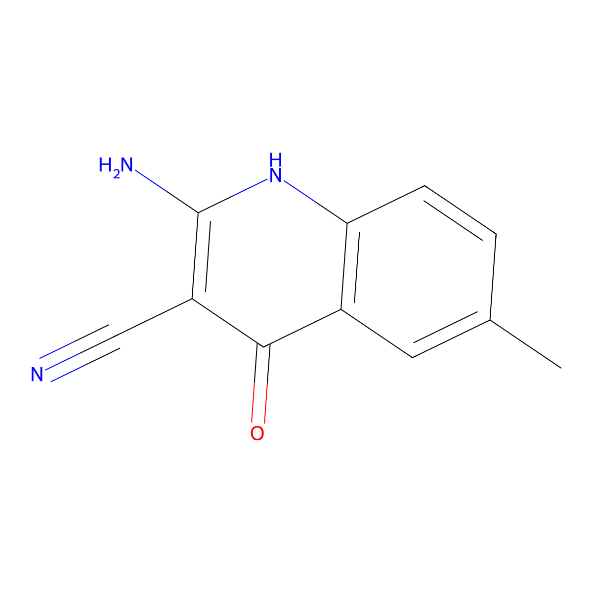 2-Amino-4-hydroxy-6-methylquinoline-3-carbonitrile molecular structure, CAS 1387520-77-5