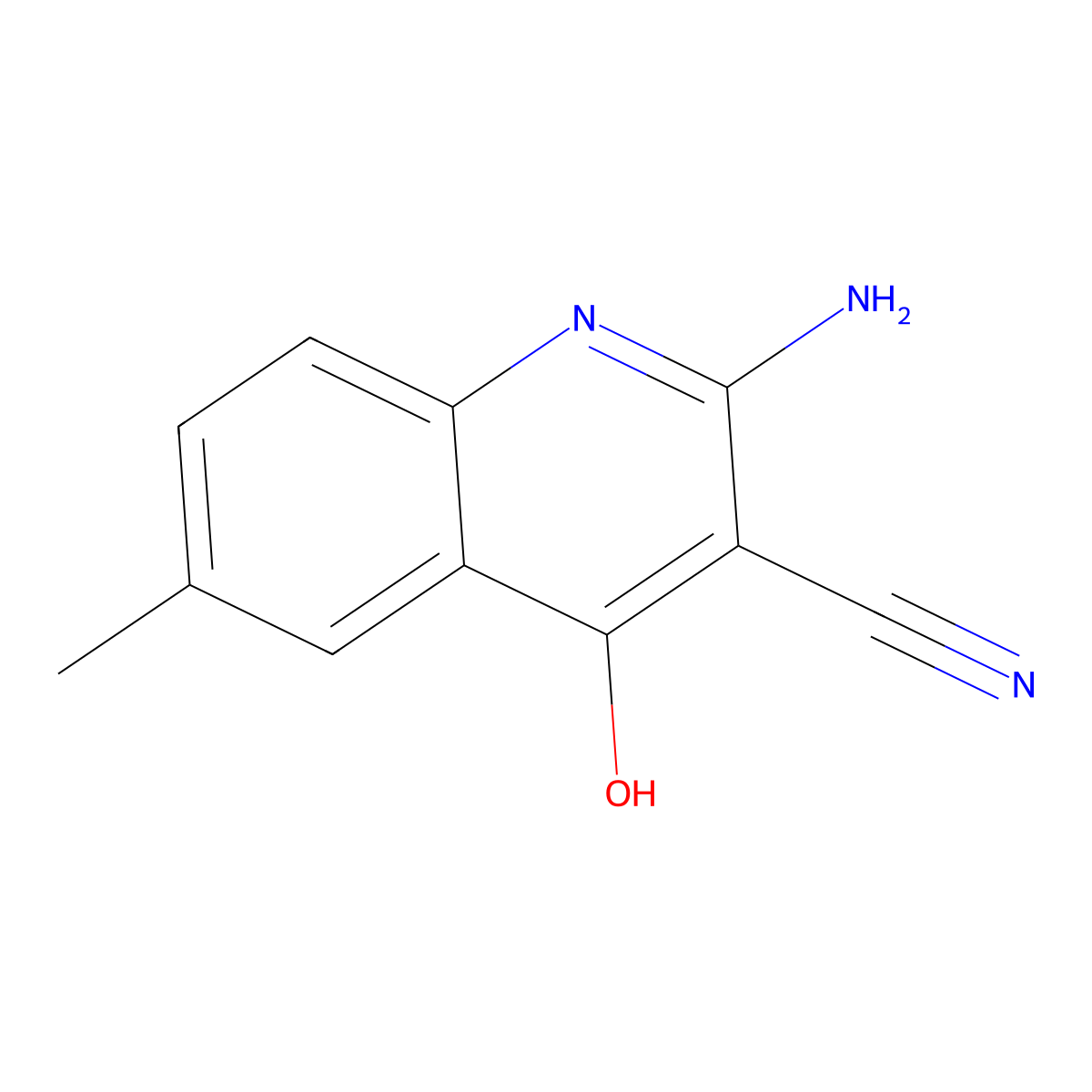 2-Amino-4-hydroxy-6-methylquinoline-3-carbonitrile molecular structure, CAS 1387520-77-5