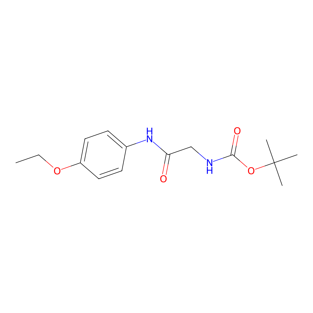 Carbamic acid, [2-[(4-ethoxyphenyl)amino]-2-oxoethyl]-, 1,1-dimethylethyl ester molecular structure, CAS 1387524-26-6