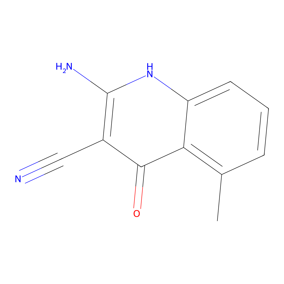 2-Amino-4-hydroxy-5-methylquinoline-3-carbonitrile molecular structure, CAS 1387526-49-9