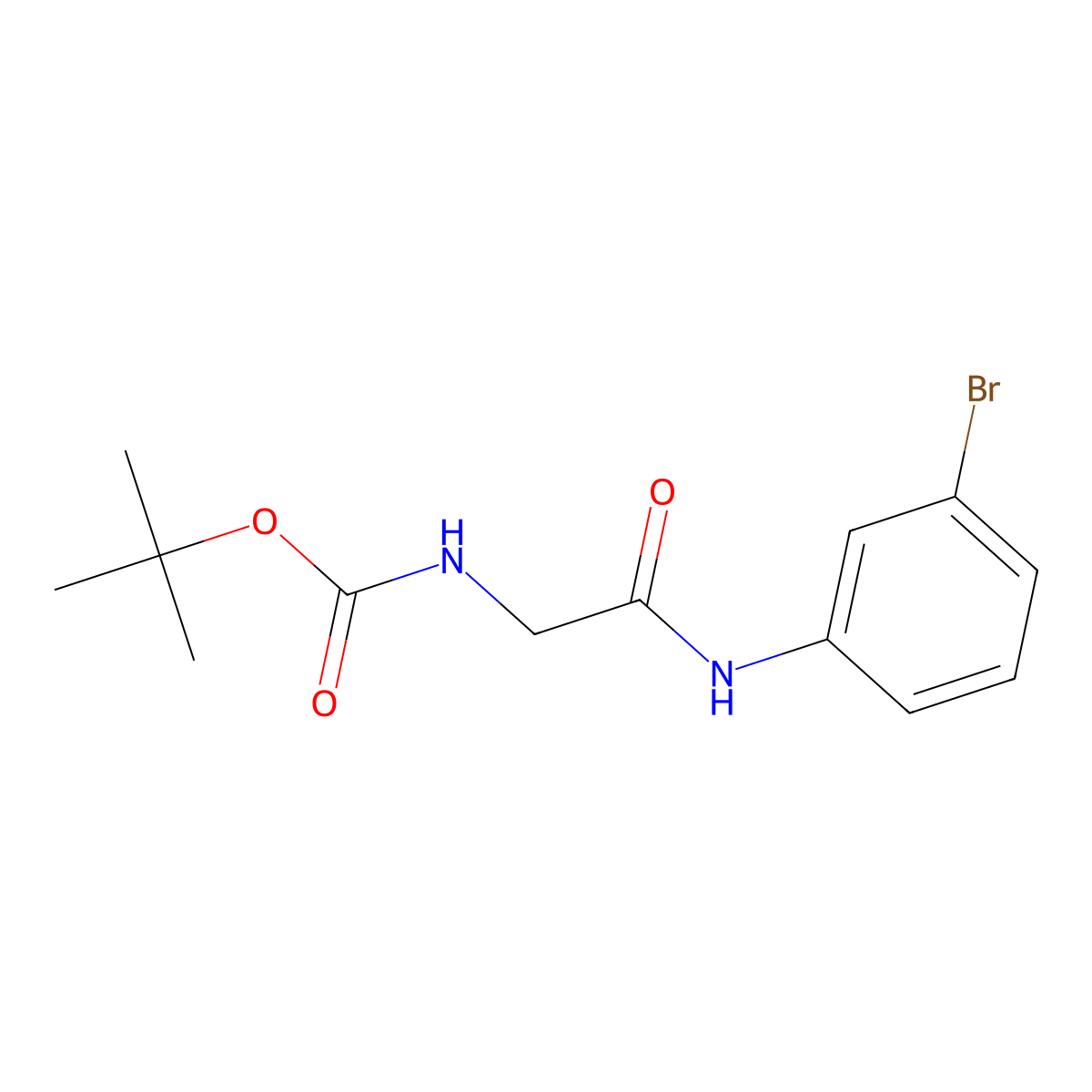 tert-butyl N-{[(3-bromophenyl)carbamoyl]methyl}carbamate molecular structure, CAS 1387533-90-5