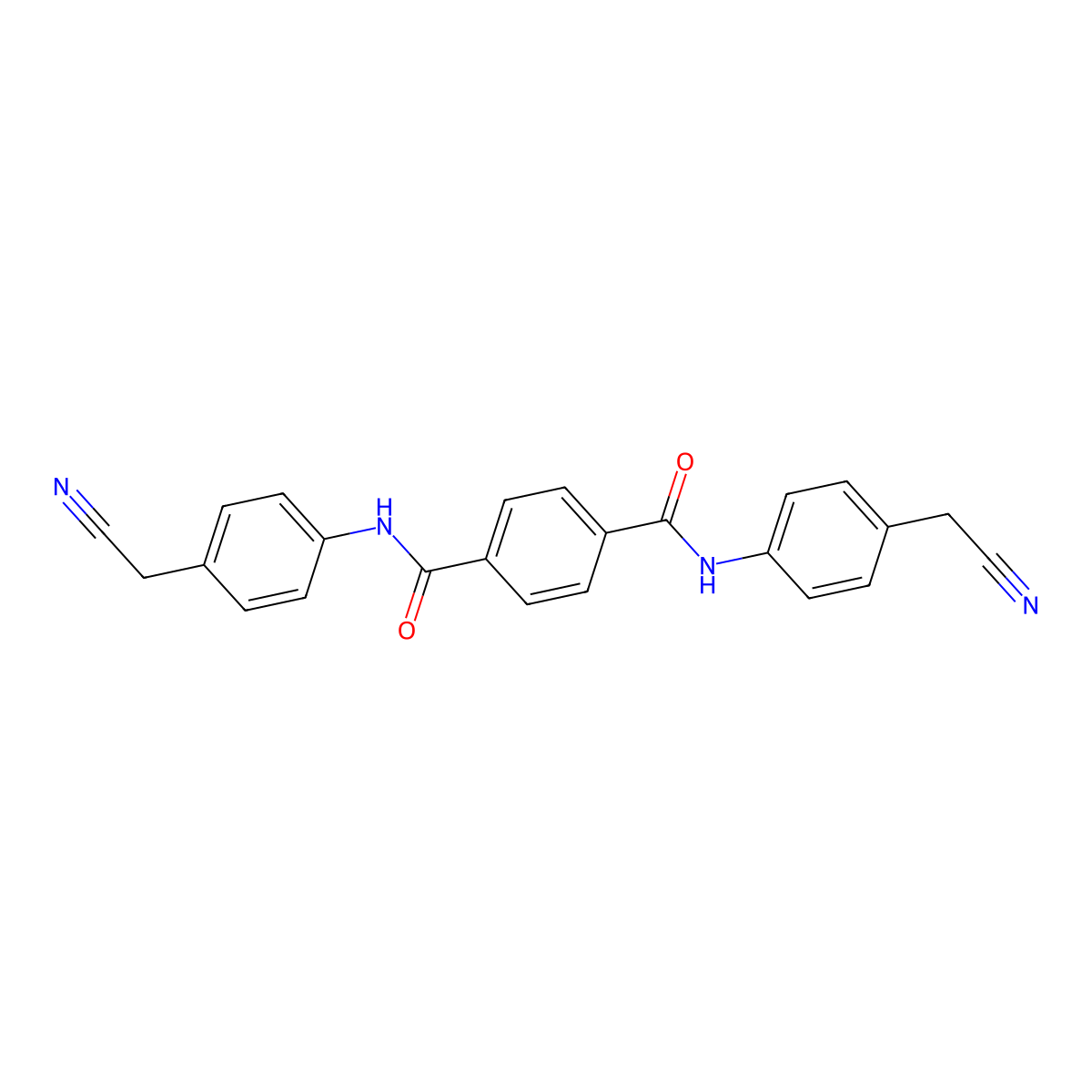 N1,N4-bis[4-(cyanomethyl)phenyl]benzene-1,4-dicarboxamide molecular structure, CAS 1387534-24-8