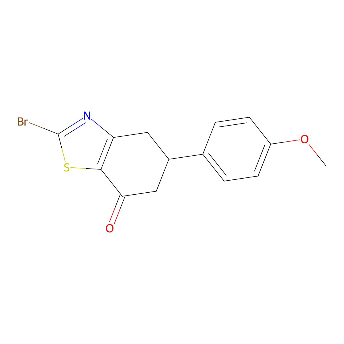 2-Bromo-5-(4-methoxyphenyl)-5,6-dihydrobenzo[d]thiazol-7(4H)-one molecular structure, CAS 1387557-09-6