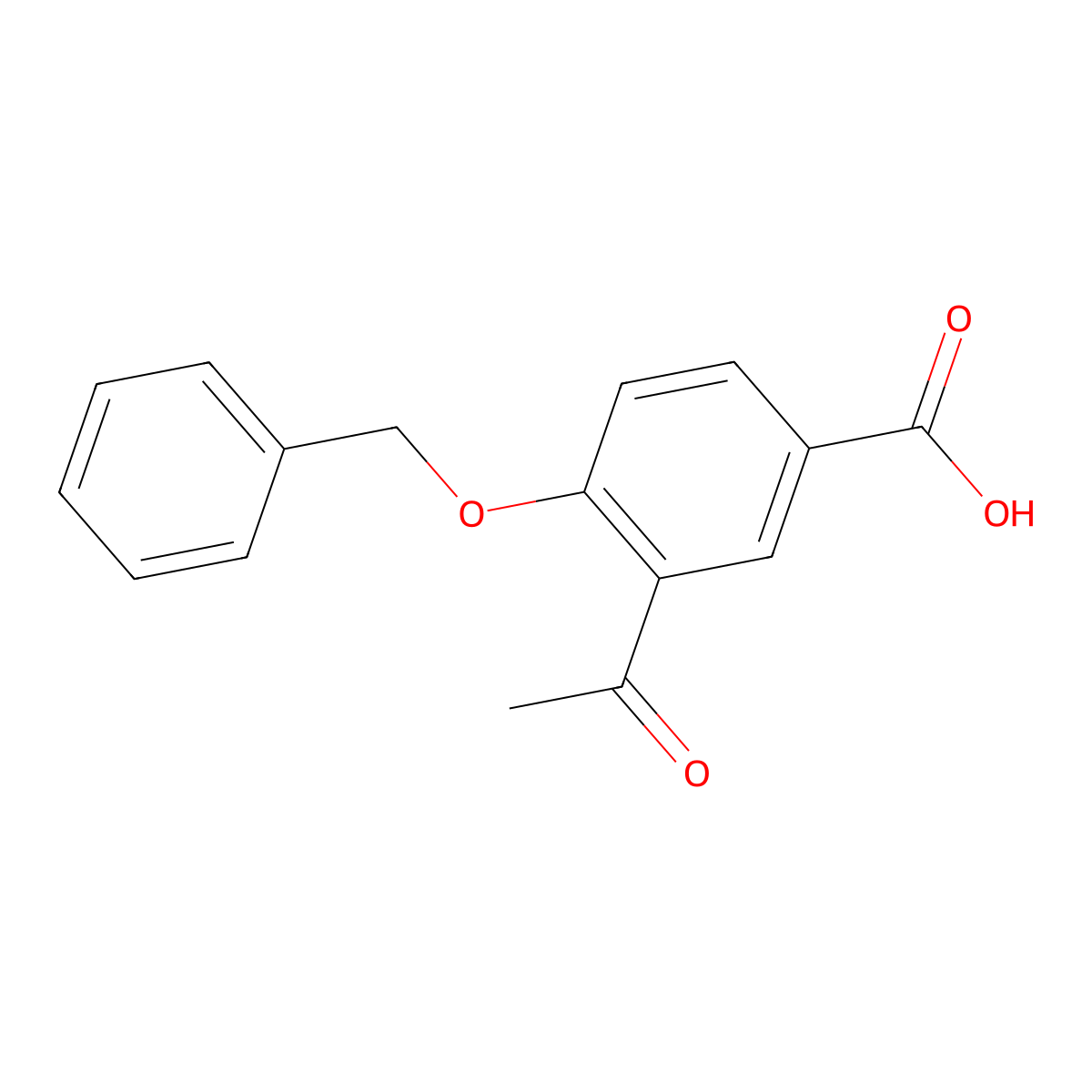 3-Acetyl-4-benzyloxy-benzoic acid molecular structure, CAS 1387557-13-2