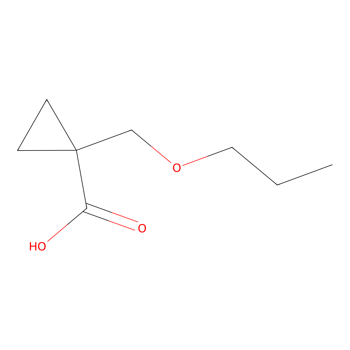 1-Propoxymethylcyclopropanecarboxylic acid molecular structure, CAS 1387557-15-4