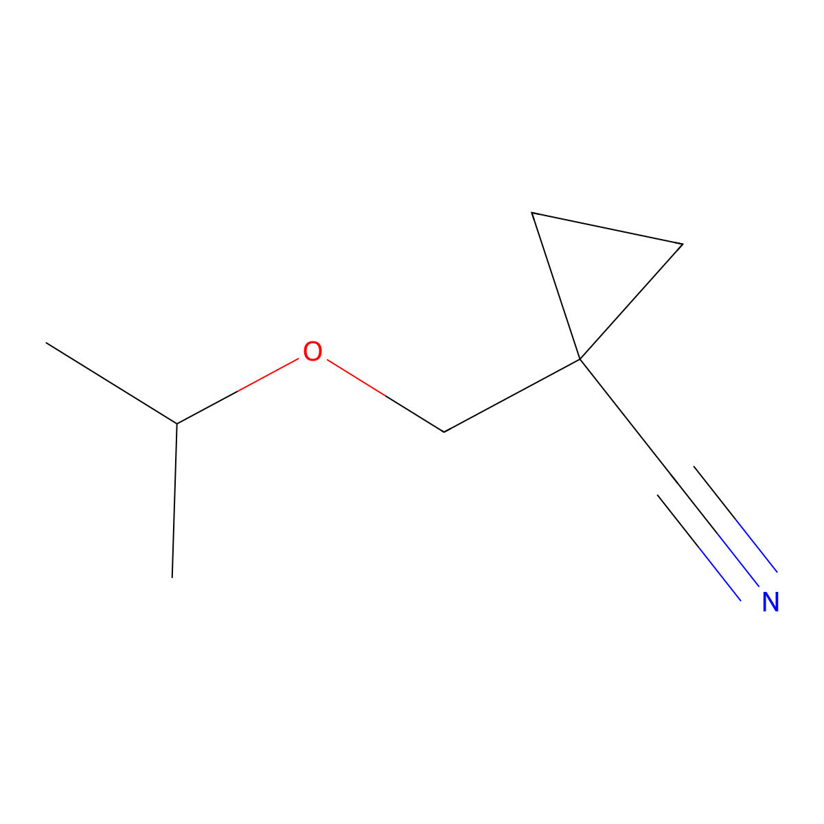 1-(Isopropoxymethyl)cyclopropane-1-carbonitrile molecular structure, CAS 1387557-24-5