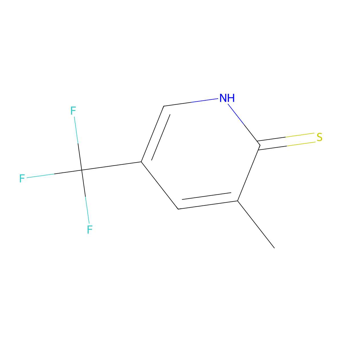 3-Methyl-5-(trifluoromethyl)pyridine-2-thiol molecular structure, CAS 1387557-25-6