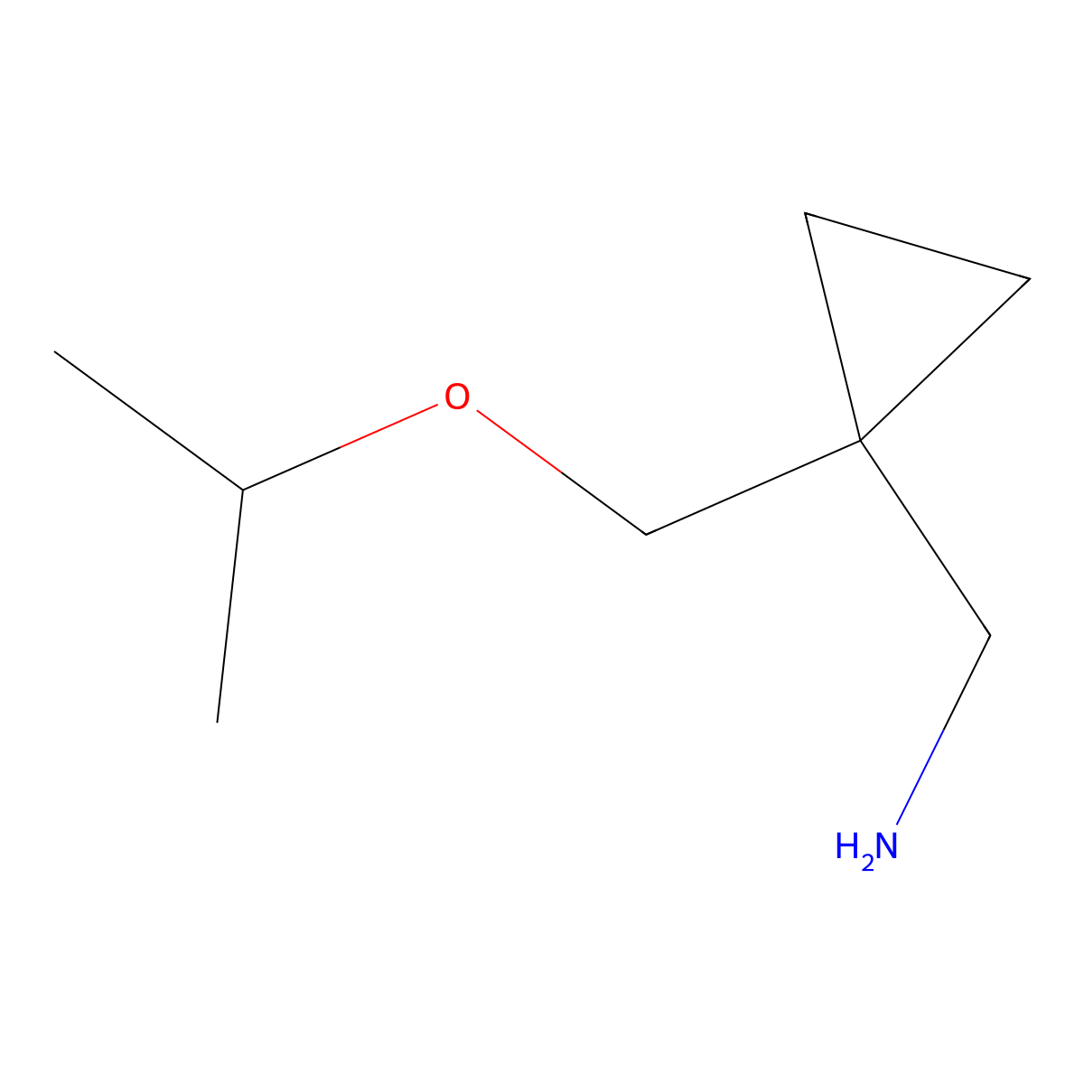 (1-(Isopropoxymethyl)cyclopropyl)methanamine molecular structure, CAS 1387557-28-9