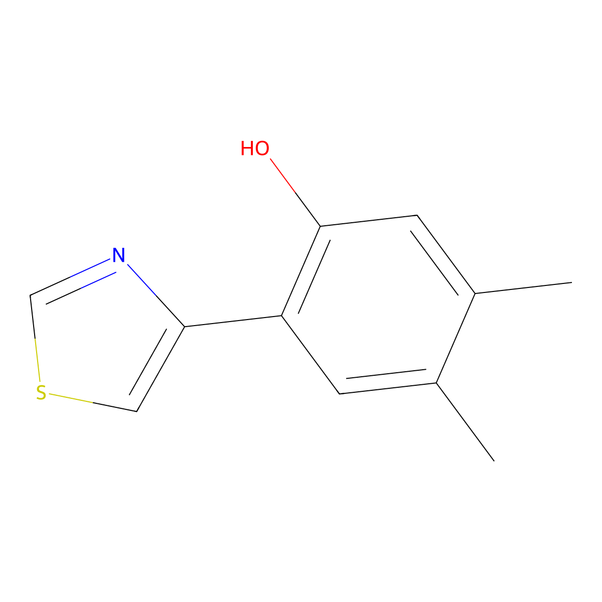4,5-Dimethyl-2-(thiazol-4-yl)phenol molecular structure, CAS 1387557-39-2