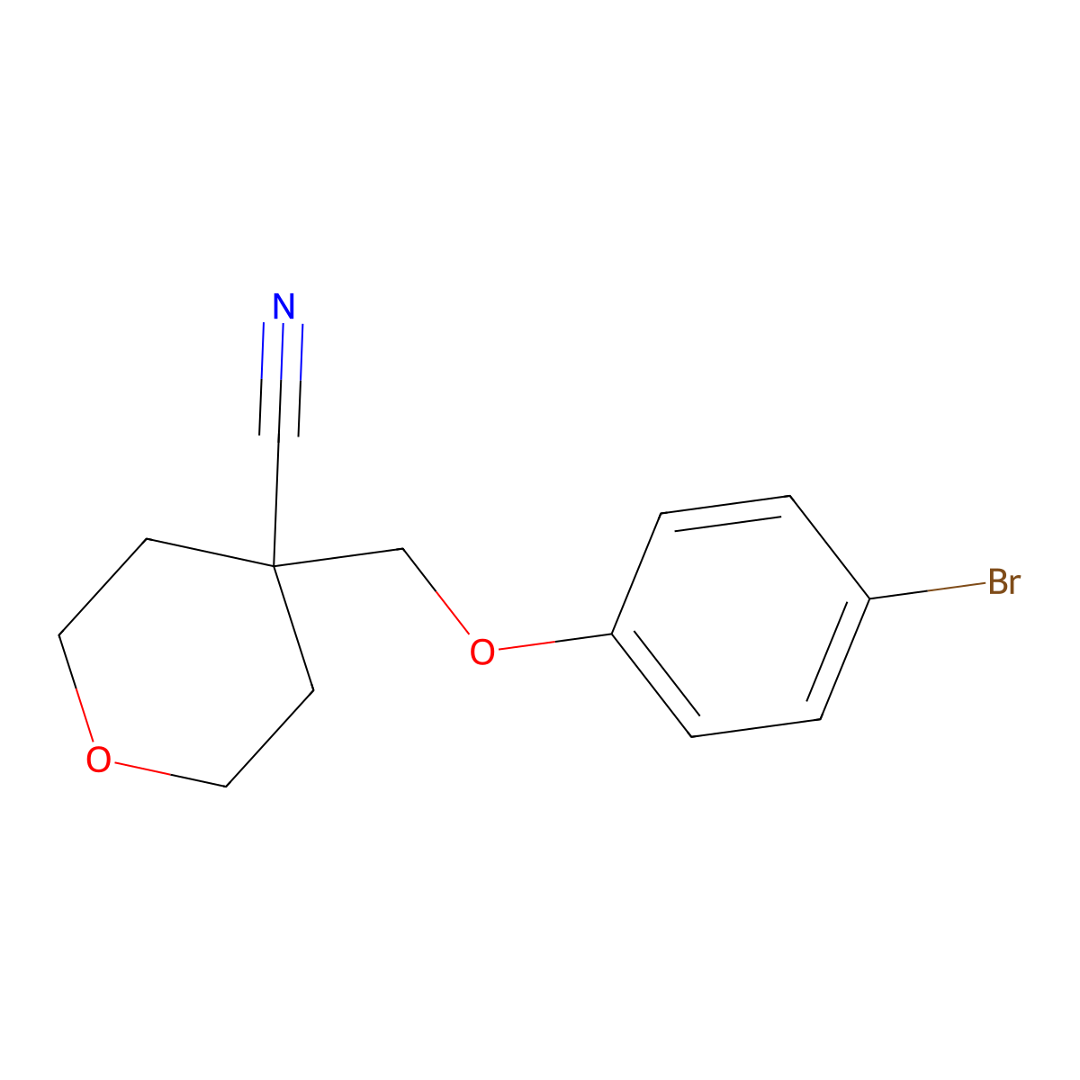 4-((4-Bromophenoxy)methyl)tetrahydro-2H-pyran-4-carbonitrile molecular structure, CAS 1387558-69-1