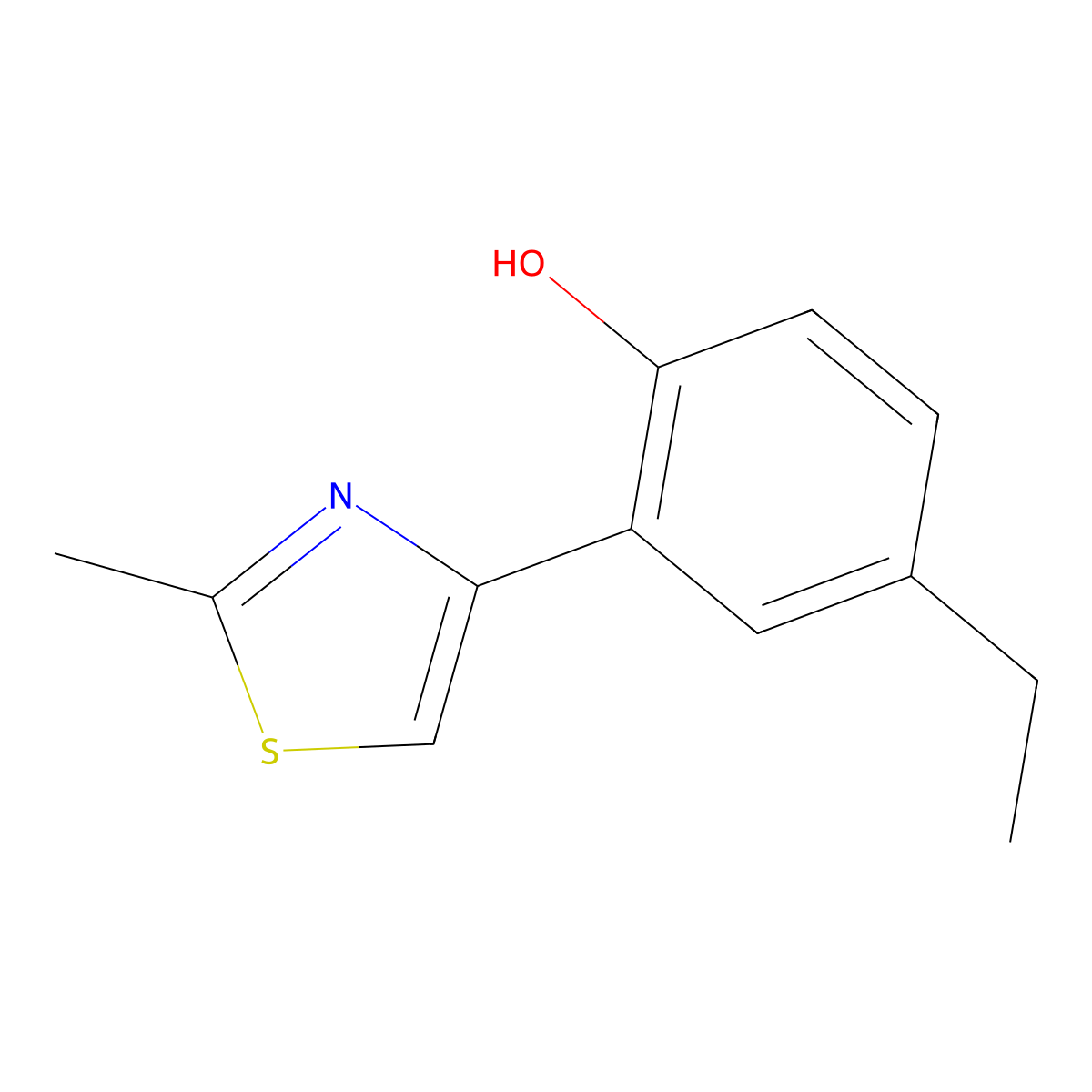 4-Ethyl-2-(2-methylthiazol-4-yl)phenol molecular structure, CAS 1387559-05-8