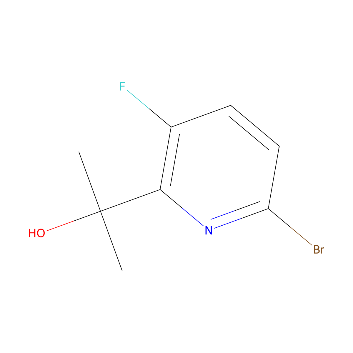 2-(6-Bromo-3-fluoropyridin-2-yl)propan-2-ol molecular structure, CAS 1387560-61-3