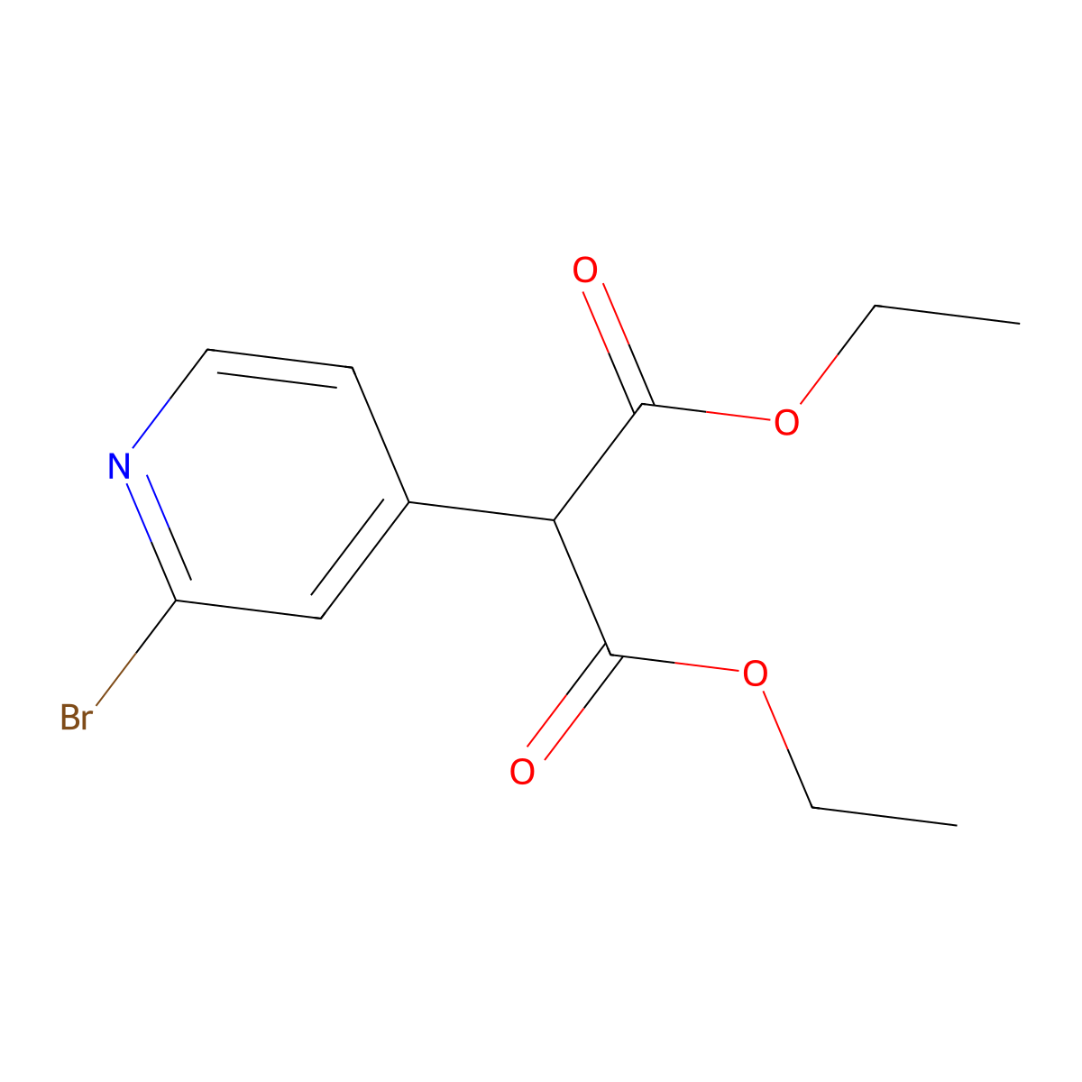 Diethyl 2-(2-Bromo-4-pyridyl)malonate molecular structure, CAS 1387560-71-5