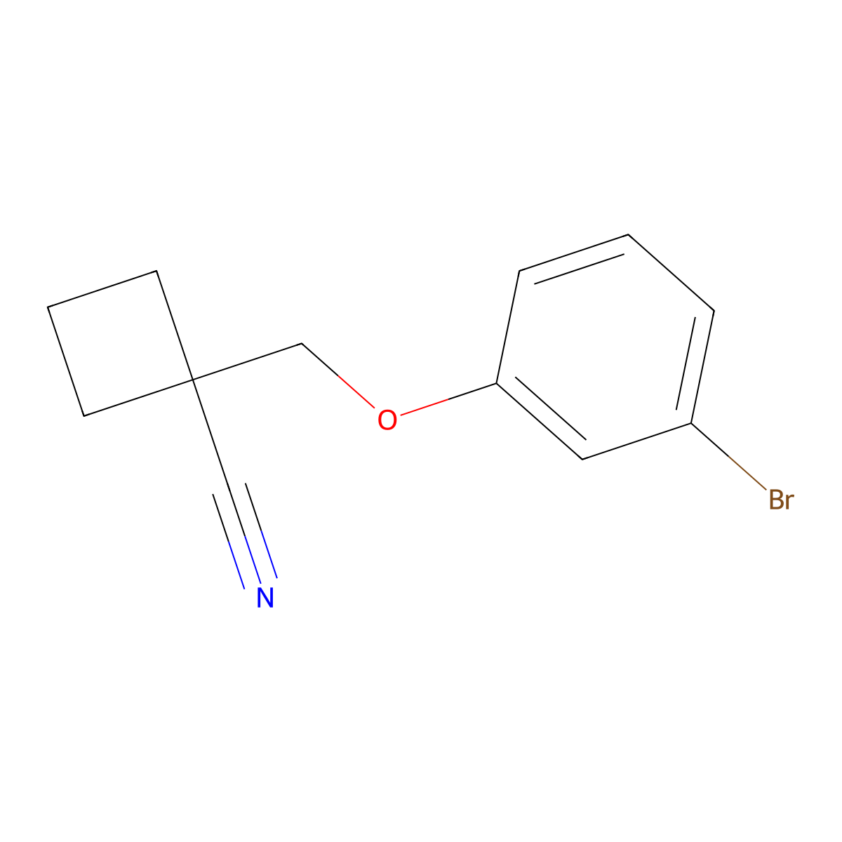 1-((3-Bromophenoxy)methyl)cyclobutanecarbonitrile molecular structure, CAS 1387562-67-5