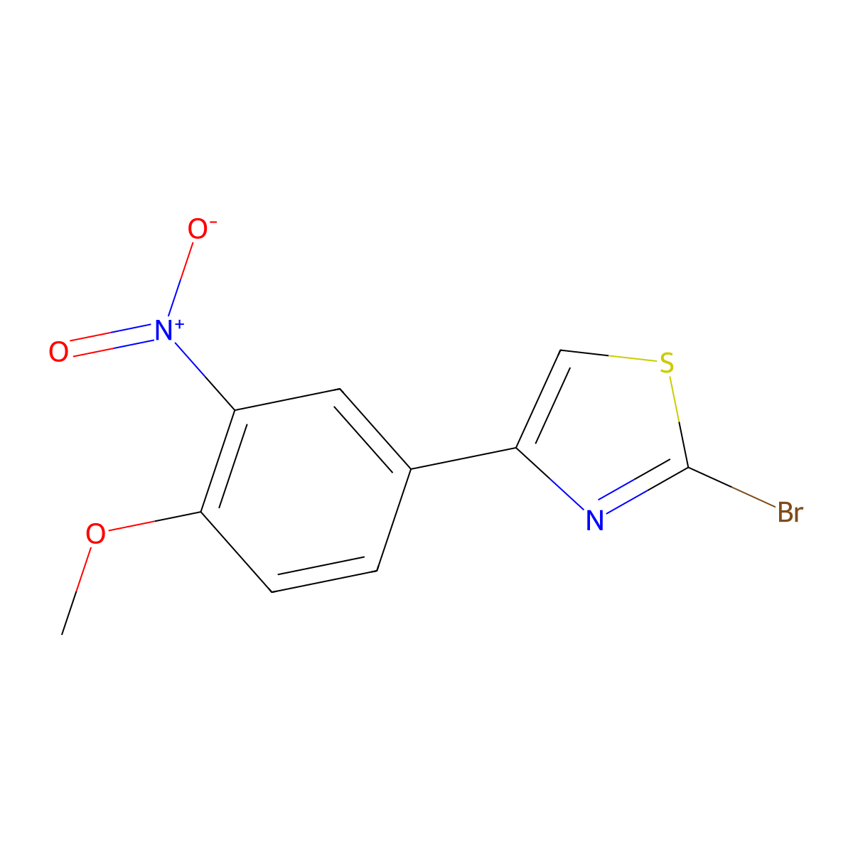 2-Bromo-4-(4-methoxy-3-nitrophenyl)thiazole molecular structure, CAS 1387562-68-6