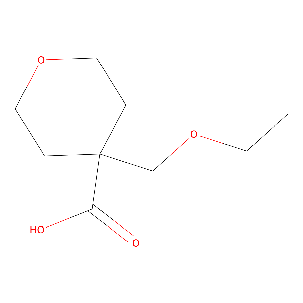 4-(Ethoxymethyl)tetrahydro-2H-pyran-4-carboxylic acid molecular structure, CAS 1387562-96-0