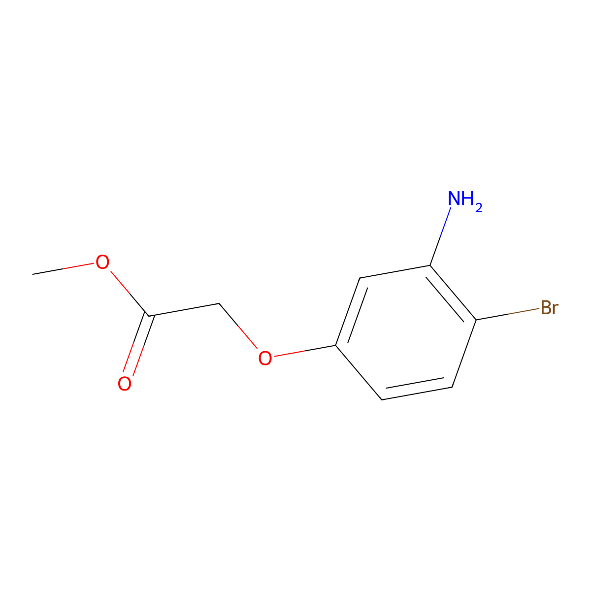 Methyl 2-(3-amino-4-bromophenoxy)acetate molecular structure, CAS 1387563-09-8