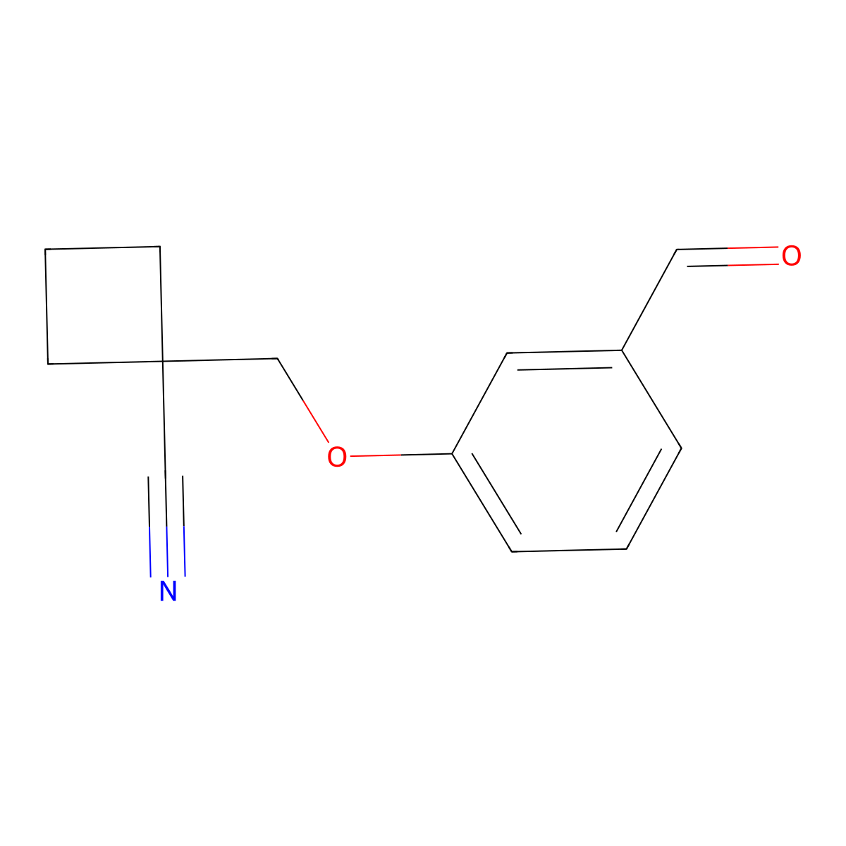 1-((3-Formylphenoxy)methyl)cyclobutanecarbonitrile molecular structure, CAS 1387563-23-6