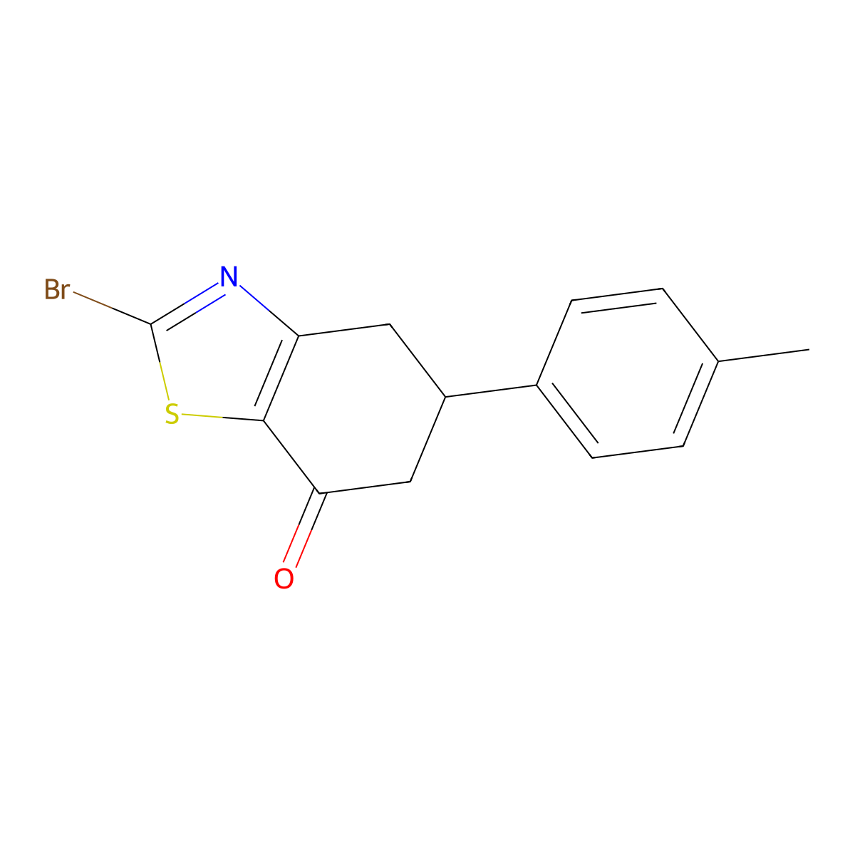 2-Bromo-5-(p-tolyl)-5,6-dihydrobenzo[d]thiazol-7(4H)-one molecular structure, CAS 1387563-24-7