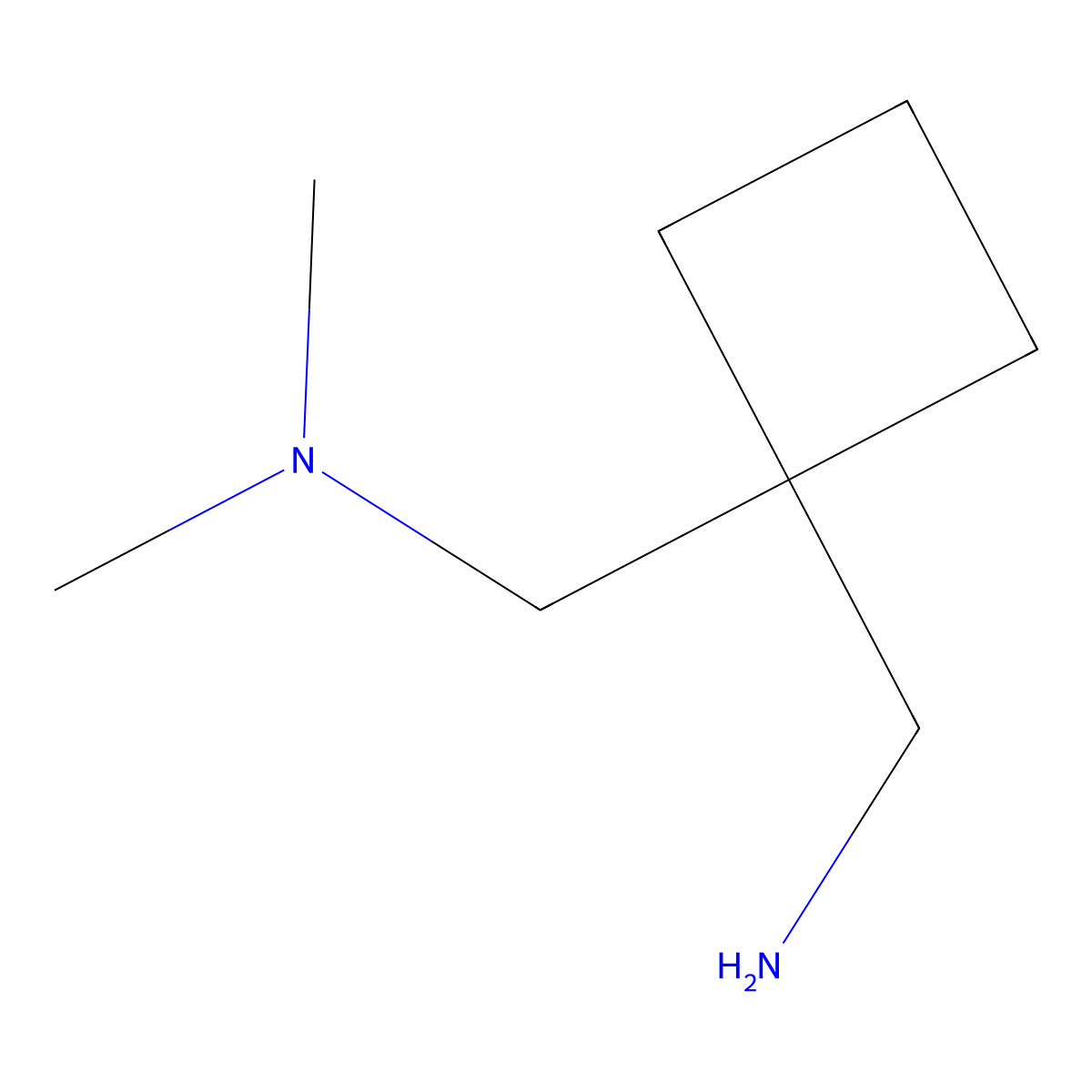 {1-[(Dimethylamino)methyl]cyclobutyl}methanamine molecular structure, CAS 1387563-39-4