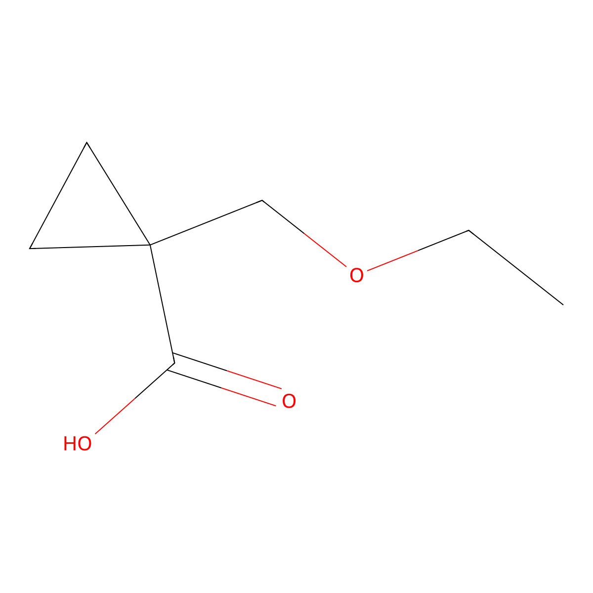 1-(Ethoxymethyl)cyclopropane-1-carboxylic acid molecular structure, CAS 1387565-85-6