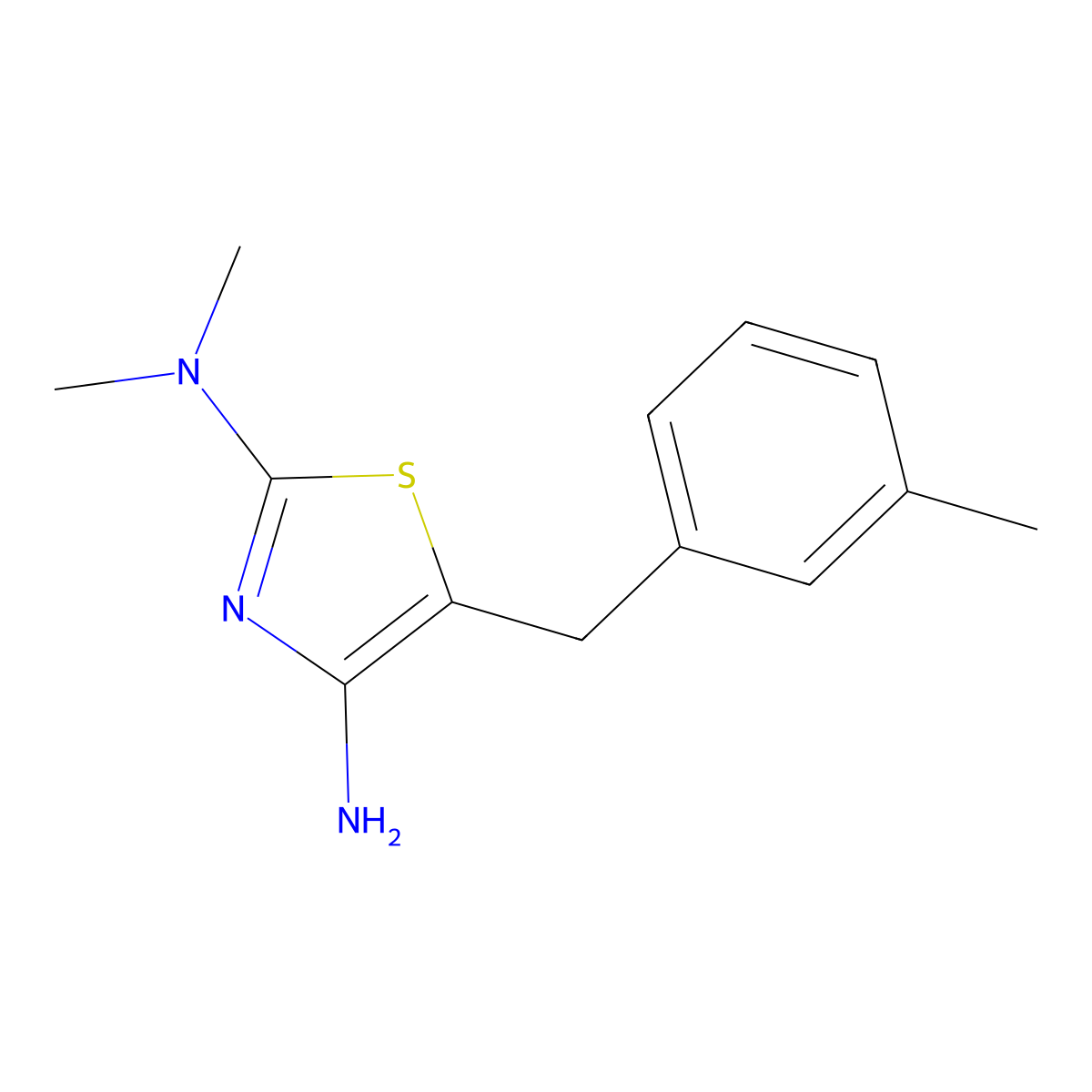 N2,N2-Dimethyl-5-(3-methylbenzyl)thiazole-2,4-diamine molecular structure, CAS 1387566-02-0