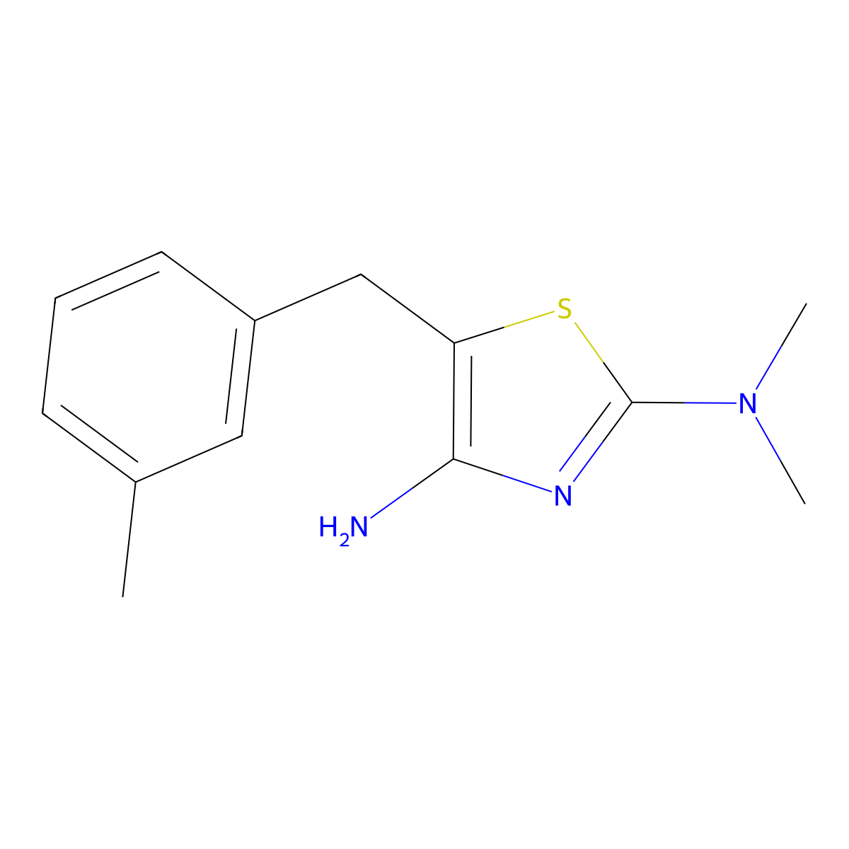 N2,N2-Dimethyl-5-(3-methylbenzyl)thiazole-2,4-diamine molecular structure, CAS 1387566-02-0
