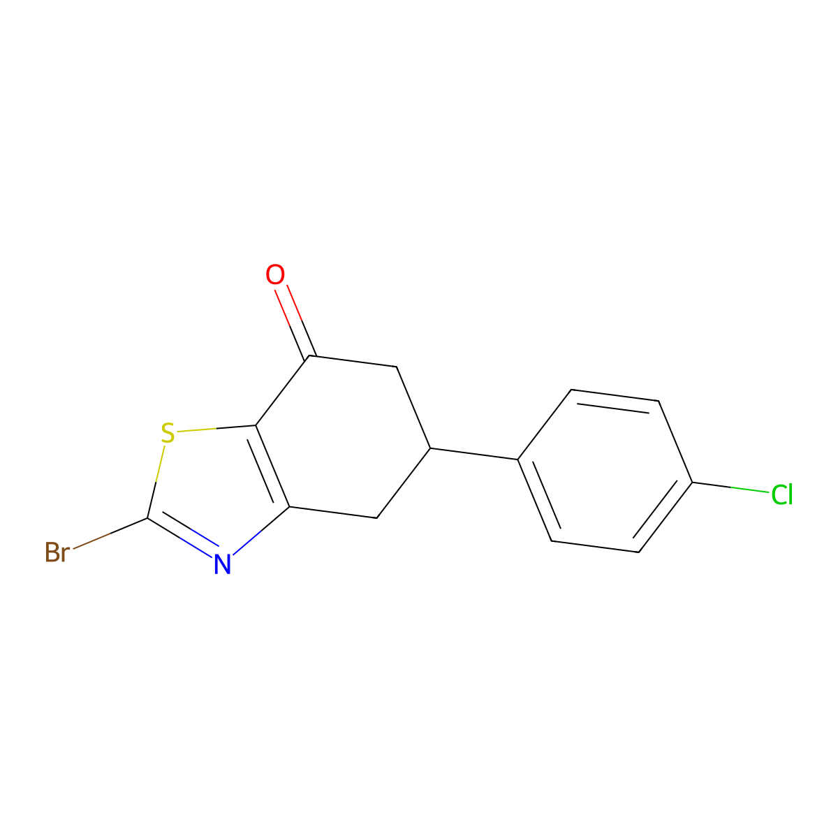 2-Bromo-5-(4-chlorophenyl)-5,6-dihydrobenzo[d]thiazol-7(4H)-one molecular structure, CAS 1387573-86-5