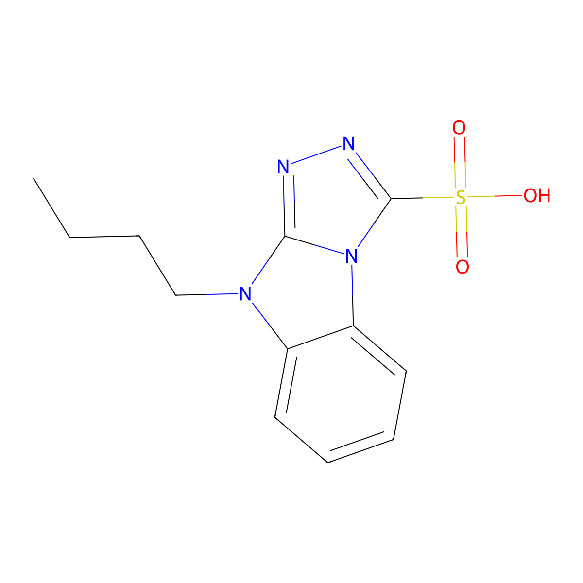 9-butyl-9H-[1,2,4]triazolo[4,3-a]benzimidazole-3-sulfonic acid molecular structure, CAS 1387574-00-6