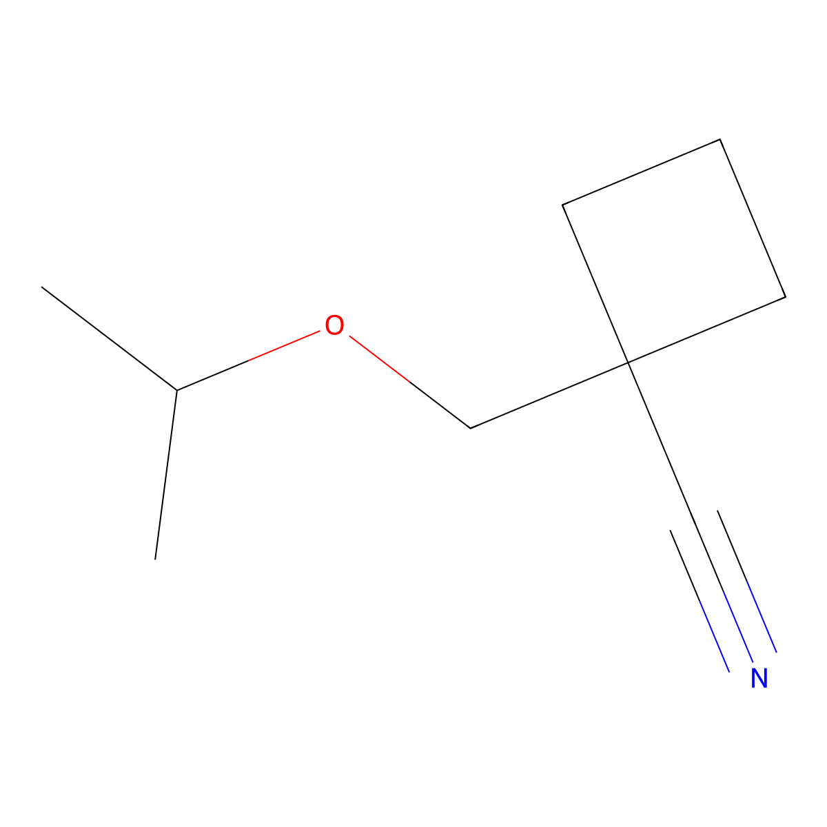 1-(Isopropoxymethyl)cyclobutane-1-carbonitrile molecular structure, CAS 1387574-25-5