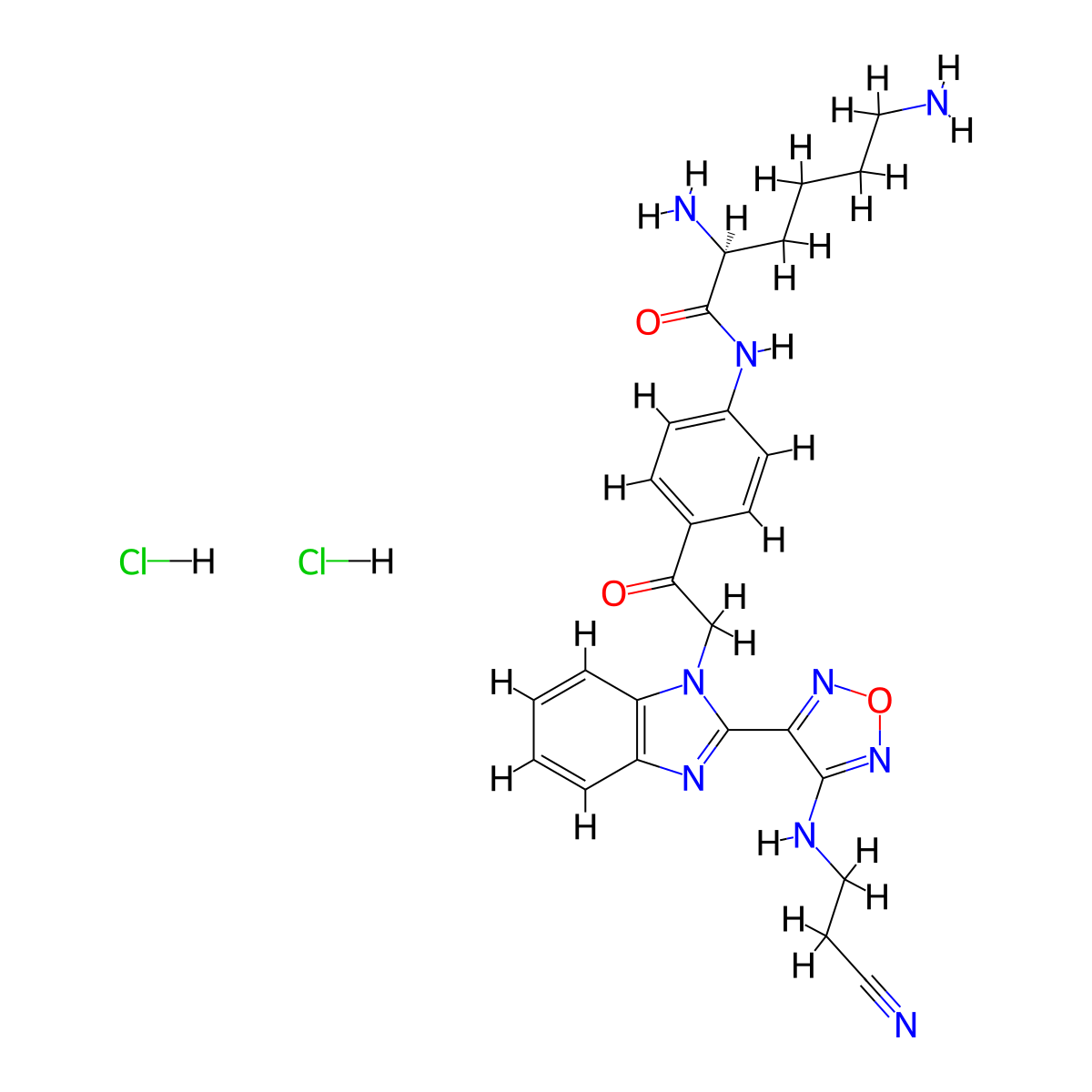 Lisavanbulin dihydrochloride molecular structure, CAS 1387574-54-0