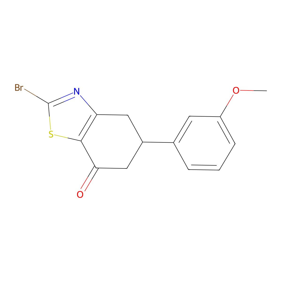 2-Bromo-5-(3-methoxyphenyl)-5,6-dihydrobenzo[d]thiazol-7(4H)-one molecular structure, CAS 1387575-90-7