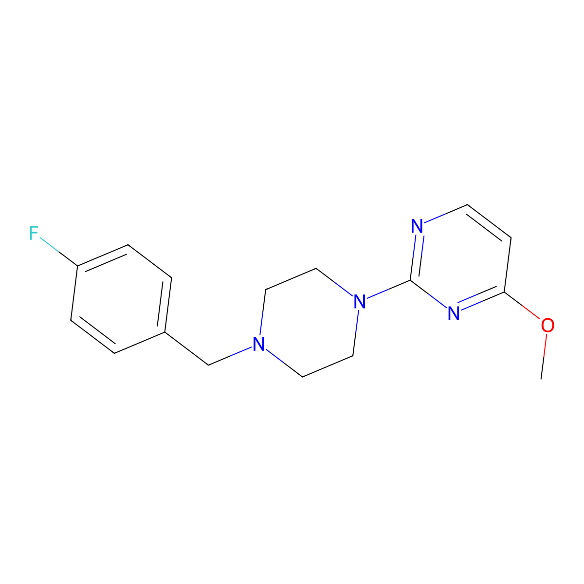 2-{4-[(4-Fluorophenyl)methyl]piperazin-1-yl}-4-methoxypyrimidine molecular structure, CAS 1387592-33-7