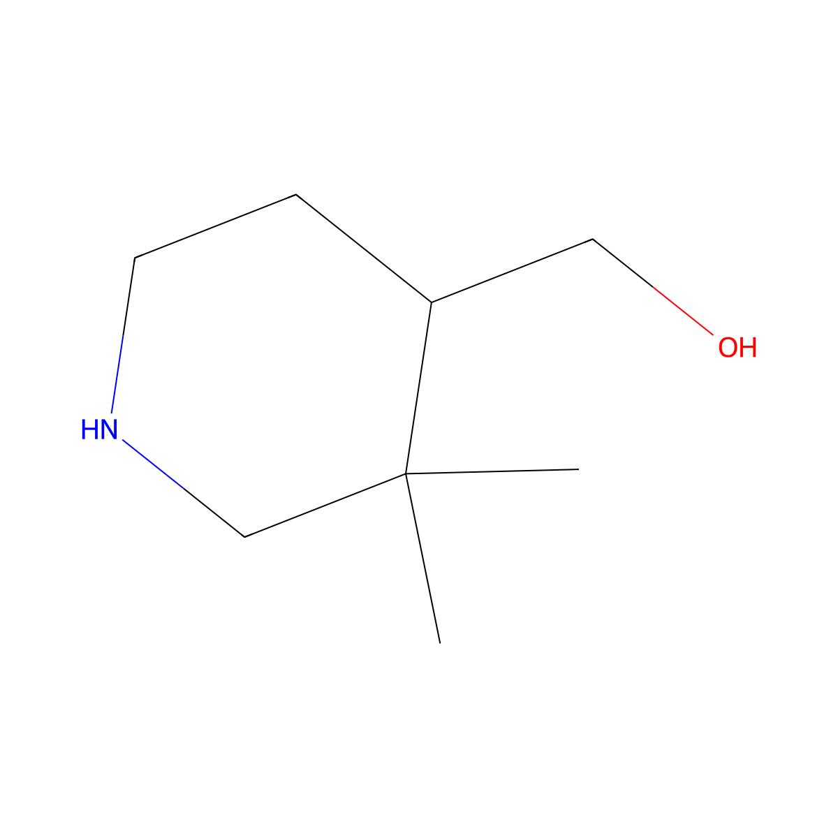 (3,3-Dimethylpiperidin-4-yl)methanol molecular structure, CAS 1387619-54-6