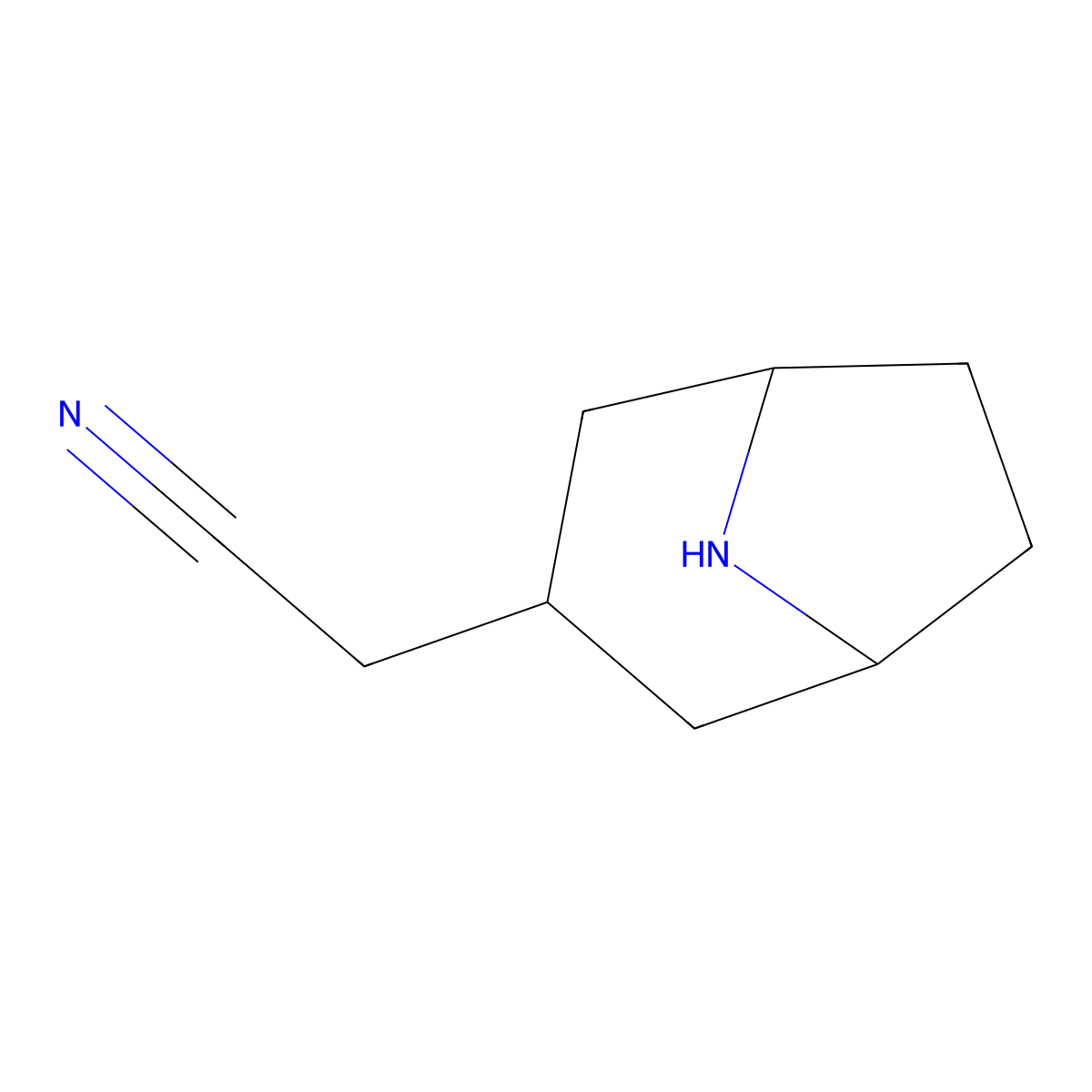 2-(8-Azabicyclo[3.2.1]octan-3-yl)acetonitrile molecular structure, CAS 1387619-78-4