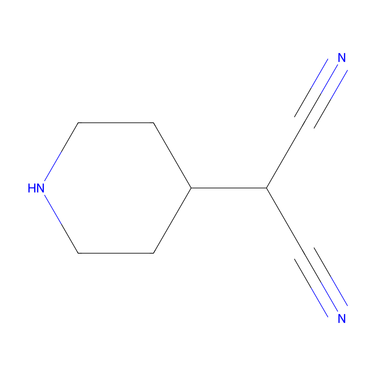 2-(Piperidin-4-yl)propanedinitrile molecular structure, CAS 1387619-81-9