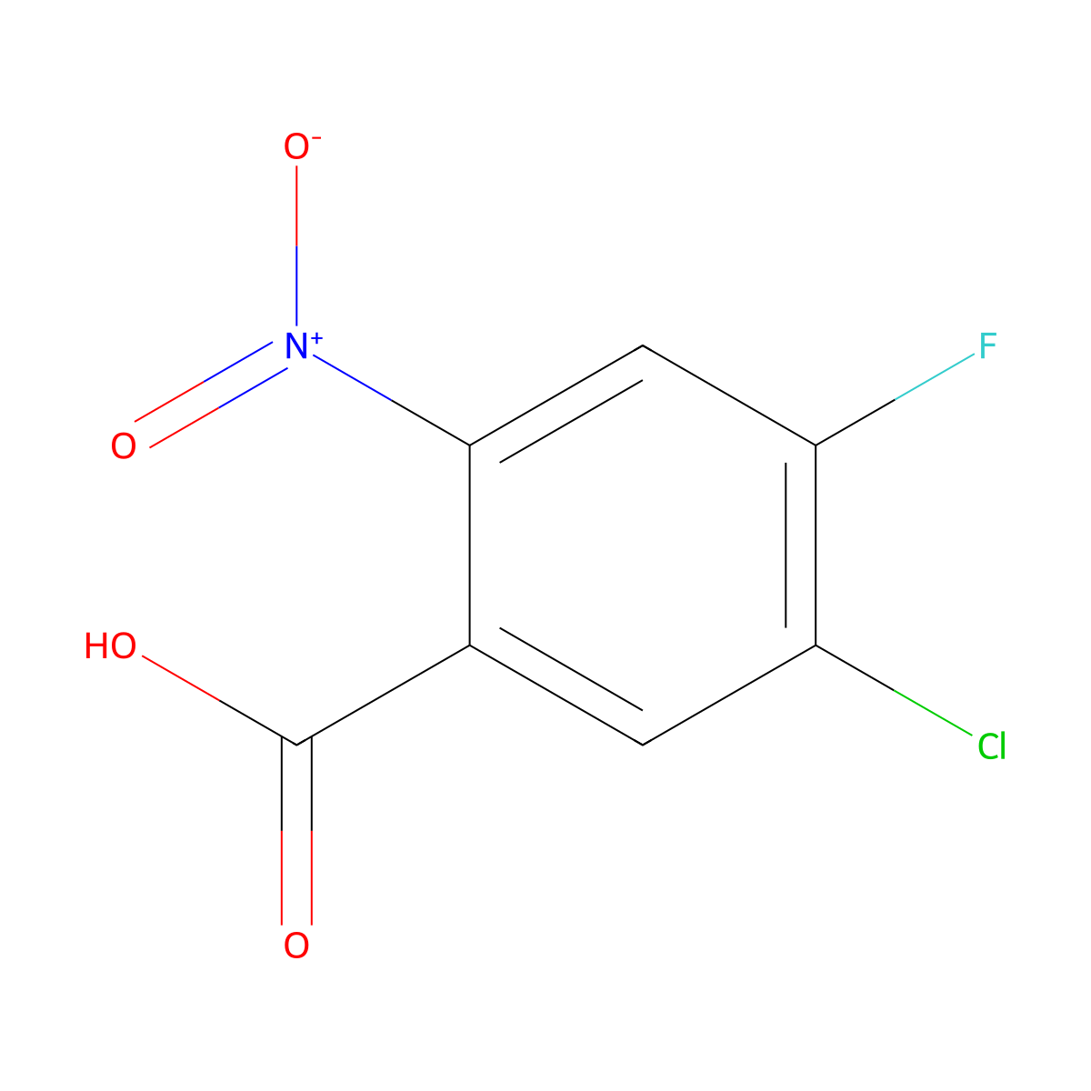5-Chloro-4-fluoro-2-nitrobenzoic acid molecular structure, CAS 138762-97-7