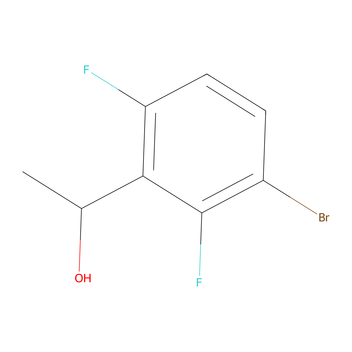 1-(3-Bromo-2,6-difluorophenyl)ethanol molecular structure, CAS 1387634-86-7