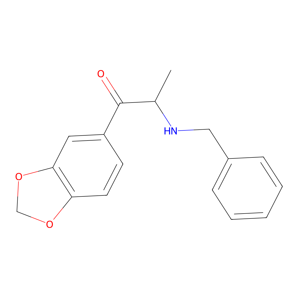 1-(1,3-Benzodioxol-5-yl)-2-(benzylamino)propan-1-one molecular structure, CAS 1387636-19-2