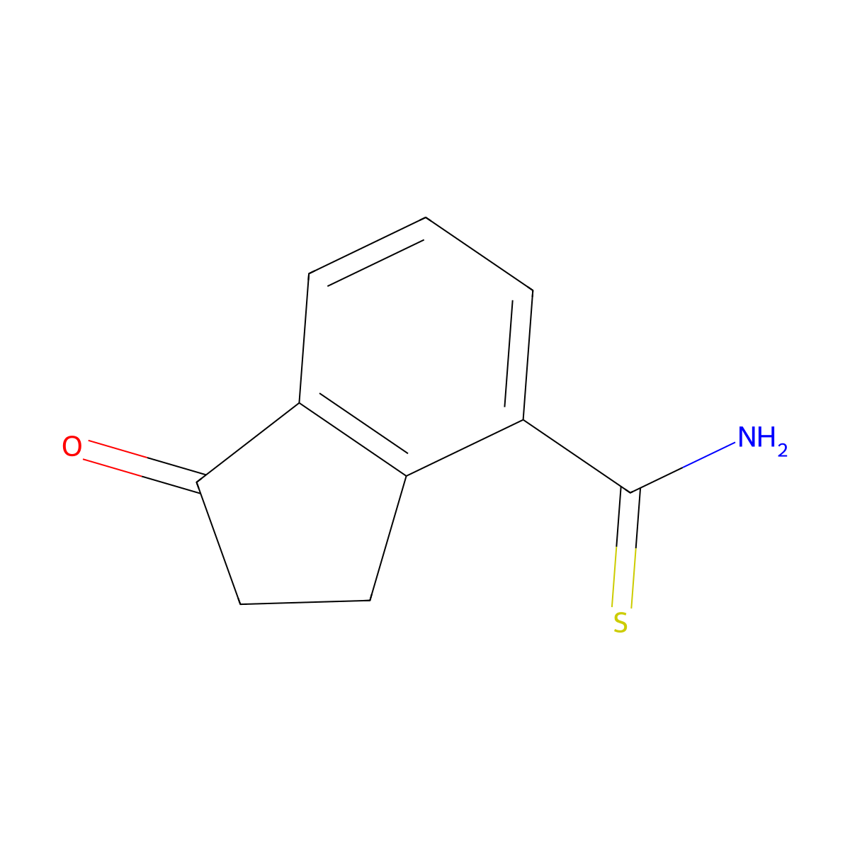 1-Oxo-2,3-dihydro-1H-indene-4-carbothioamide molecular structure, CAS 138764-18-8