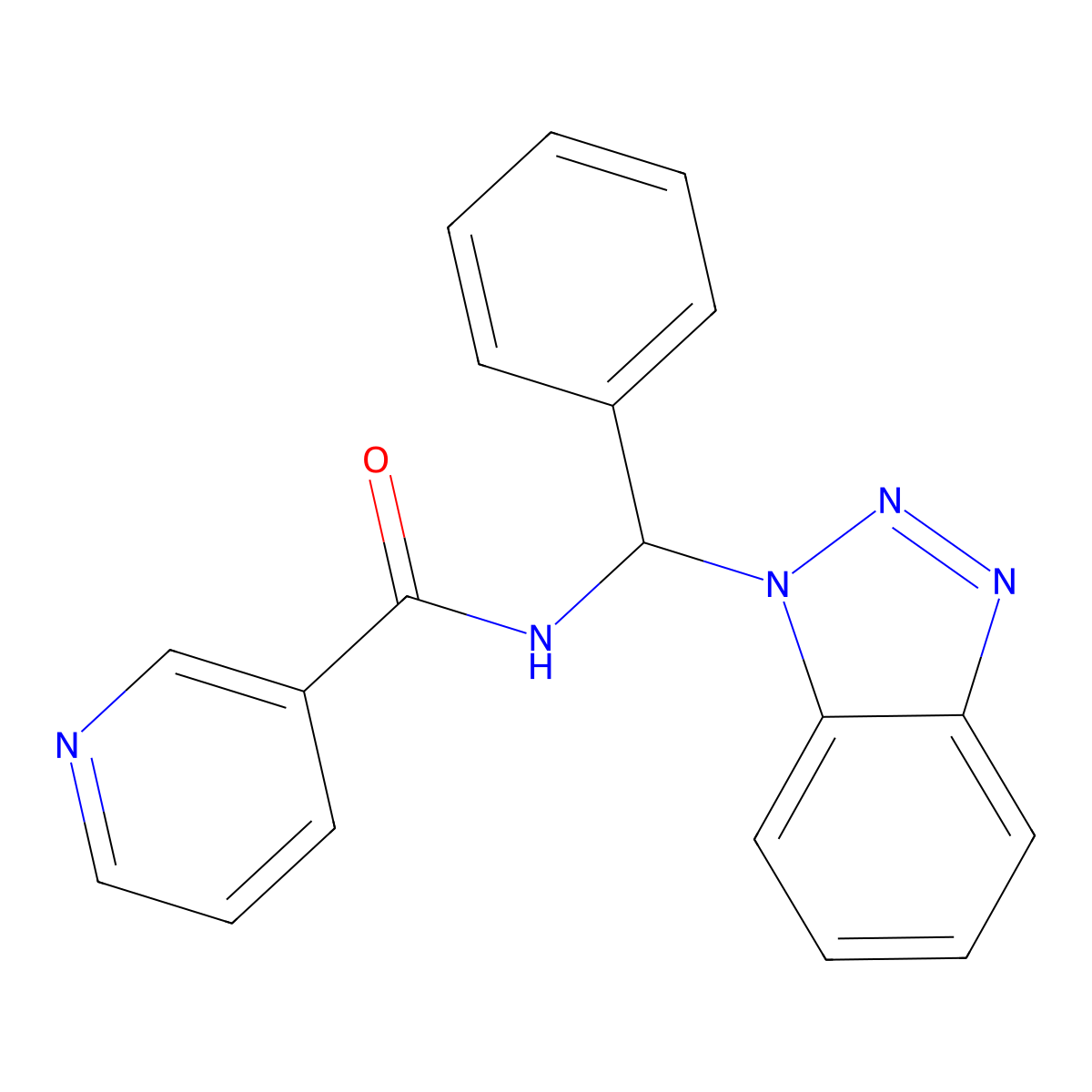 N-(1H-Benzotriazol-1-ylphenylmethyl)-3-pyridinecarboxamide molecular structure, CAS 138768-28-2