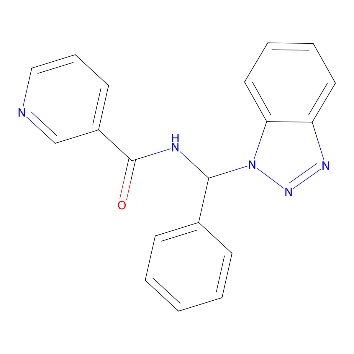 N-(1H-Benzotriazol-1-ylphenylmethyl)-3-pyridinecarboxamide molecular structure, CAS 138768-28-2