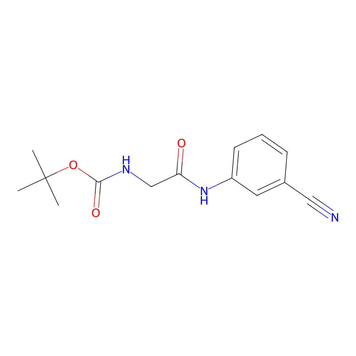 tert-butyl N-{[(3-cyanophenyl)carbamoyl]methyl}carbamate molecular structure, CAS 1387684-46-9