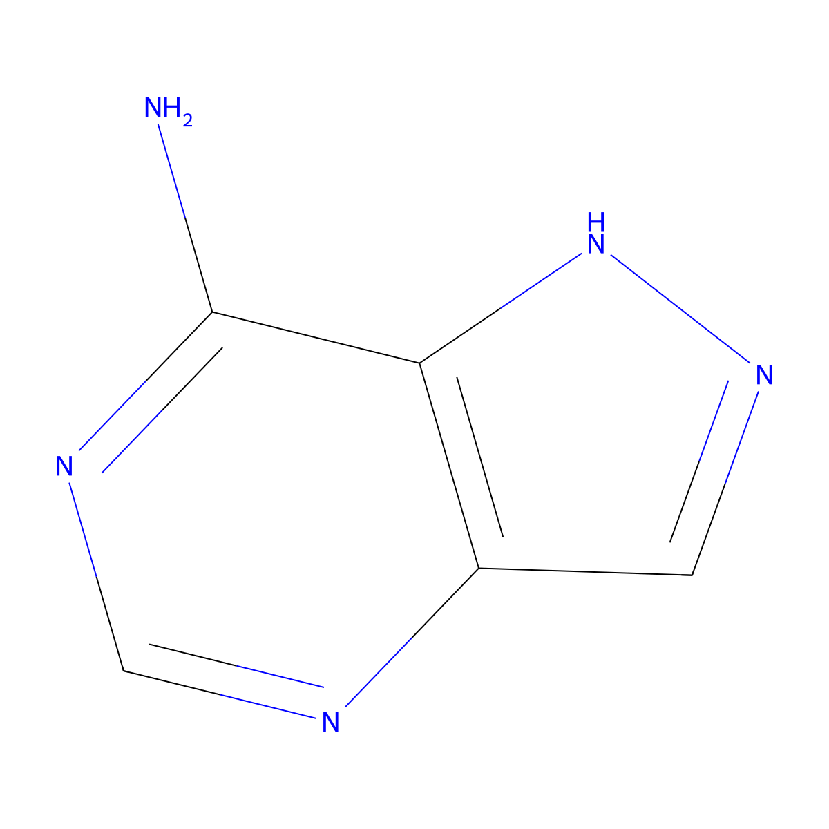 1H-Pyrazolo(4,3-d)pyrimidin-7-amine molecular structure, CAS 13877-56-0