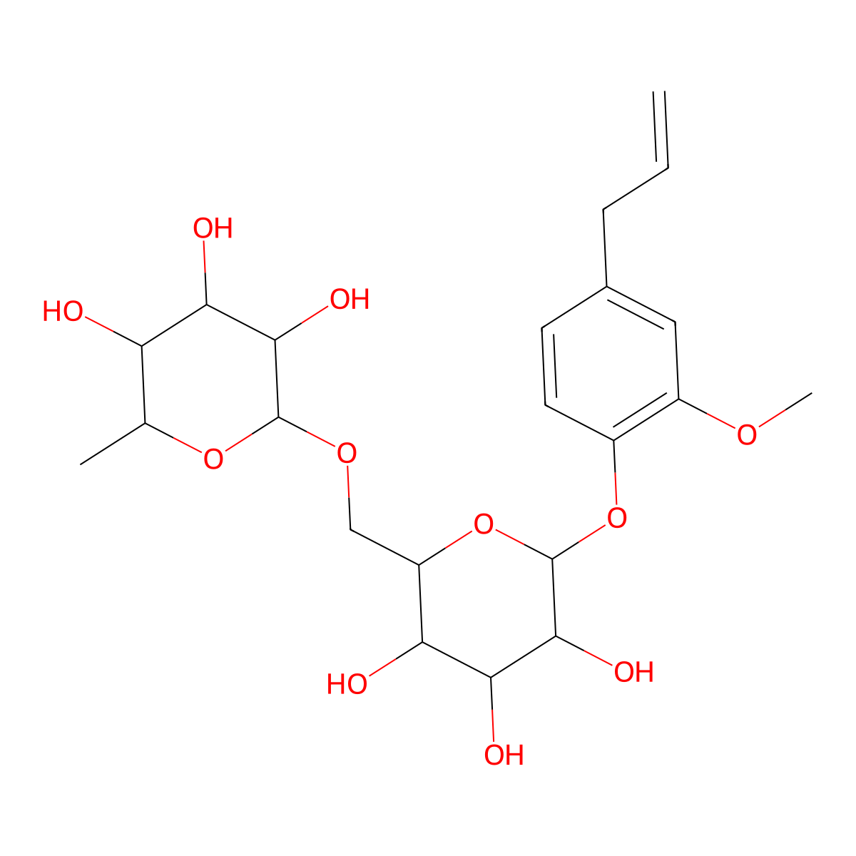 Eugenol rutinoside molecular structure, CAS 138772-01-7