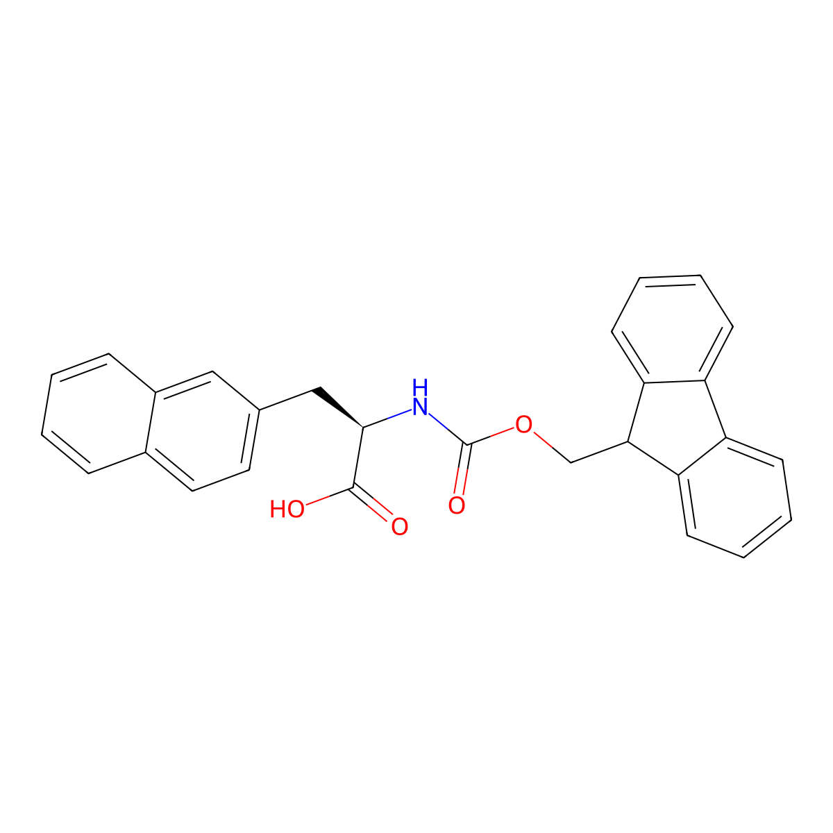 Fmoc-3-(2-naphthyl)-d-alanine molecular structure, CAS 138774-94-4