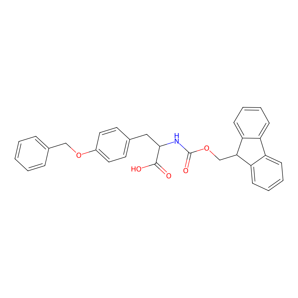 Fmoc-D-Tyr(Bzl)-OH molecular structure, CAS 138775-48-1