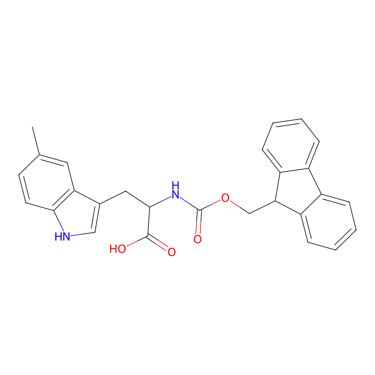 Fmoc-5-methyl-DL-tryptophan molecular structure, CAS 138775-52-7